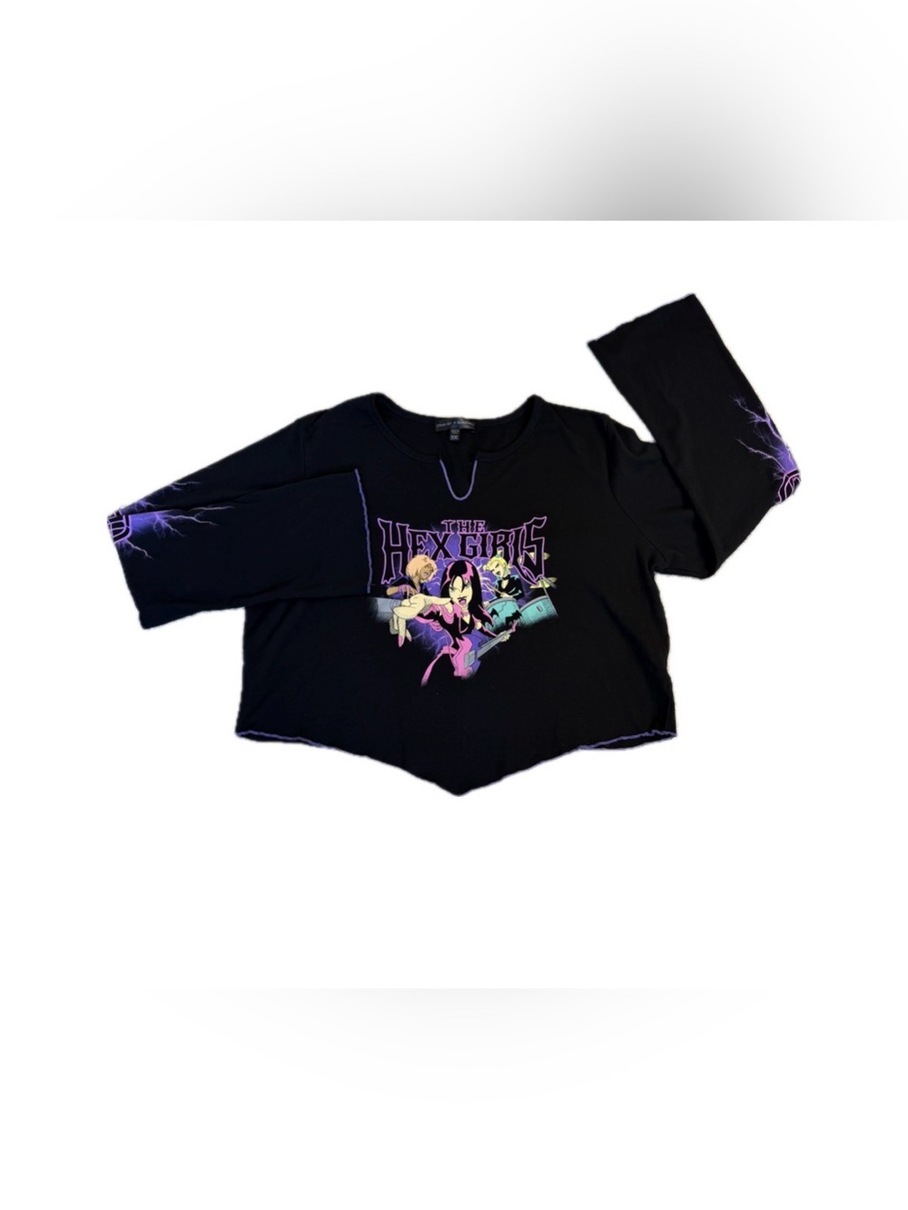 Dolls Kill x Hanna-Barbera Hex Girls Long Bell Sleeve Pointed Hem Black 3X